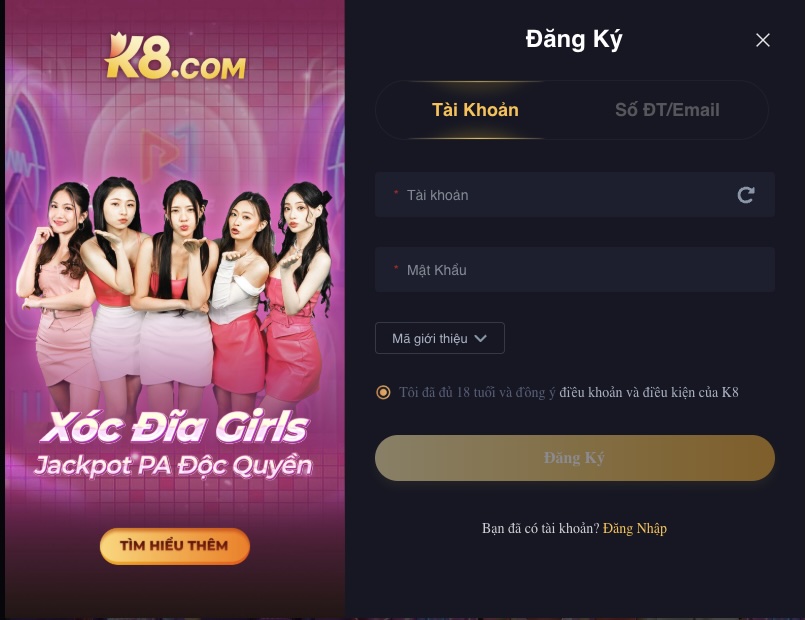 Đăng ký K8bet - Nhà cái K8bet